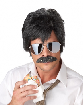 Ace Detective Wig set Black and Silver