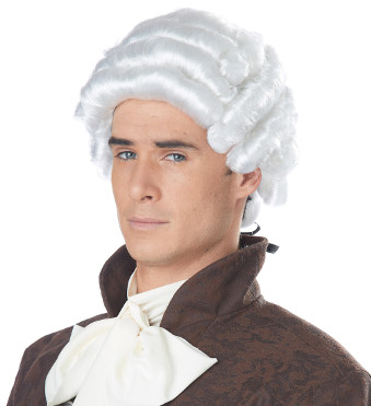 Adult White Colonial Man Wig