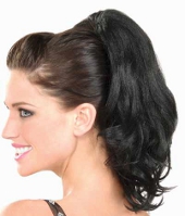 Black Wavy Pony Tail hairpiece