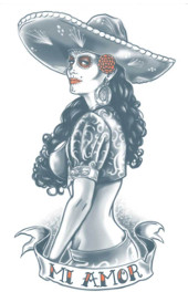 Day of The Dead Mi Amor Temporary Tattoo