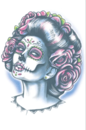 Day of The Dead Senora Muerte Temporary Tattoo