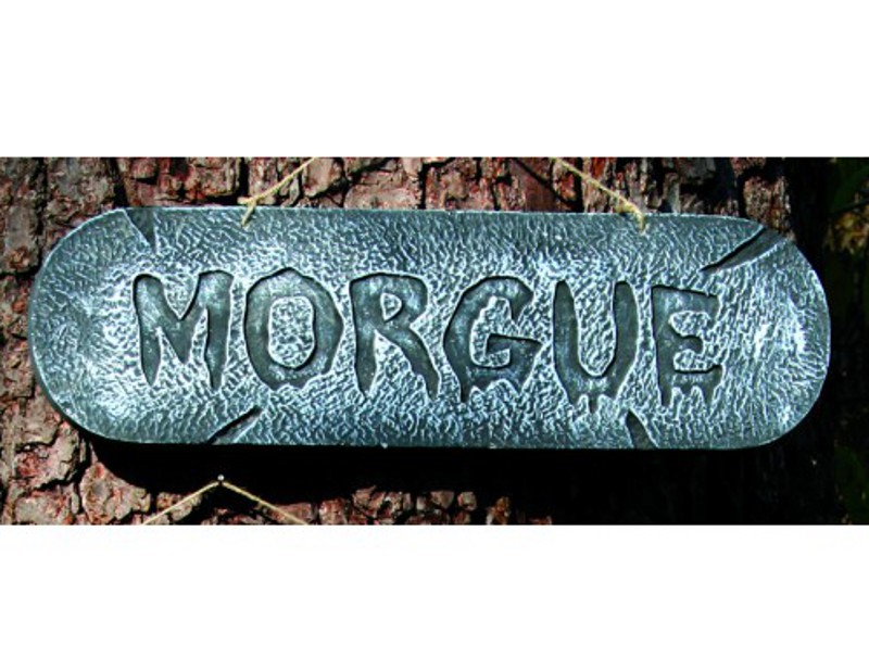 Distressed Sign MORGUE