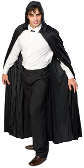 Hooded Full Length Black Cape