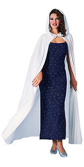 Hooded Full Length White Cape