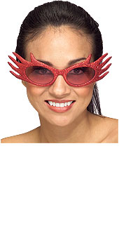 Red Glitter Flame Glasses