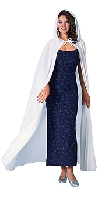 Hooded Full Length White Cape