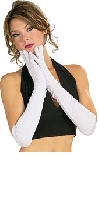 Long White Polyester Gloves