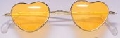 Orange Lens Heart Shaped Glasses