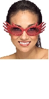 Red Glitter Flame Glasses